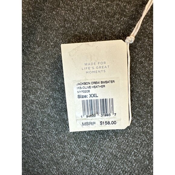 Faherty Men’s XXL Sweater Olive Heather Jackson Crew Pullover Knit Long Sleeve - Picture 7 of 8